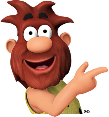 Ug the Caveman pointing at we buy ugly houses
